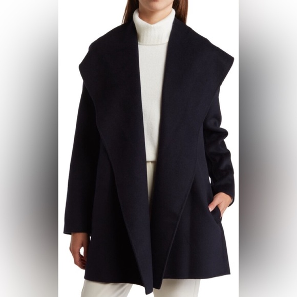 Vince Wool Blend Shawl Collar Coat (Women’s S, Navy Blue) - Picture 1 of 7